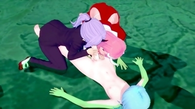 Shuna and Shion surprise Rimuru in the steamy hot springs - The slime-themed parody of my reincarnation as a slime
